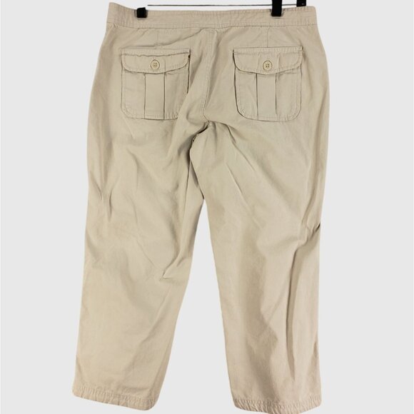 Old Navy Womens Beige Cropped Drawstring Pants W/ Pockets Size 10 - Picture 2 of 10